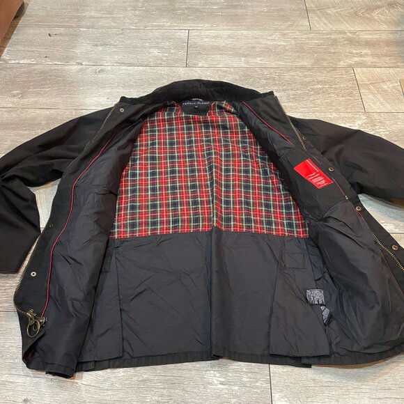 TH Barbour Beadale / Ashby Wax Style Black Jacket Parka M - Picture 3 of 11